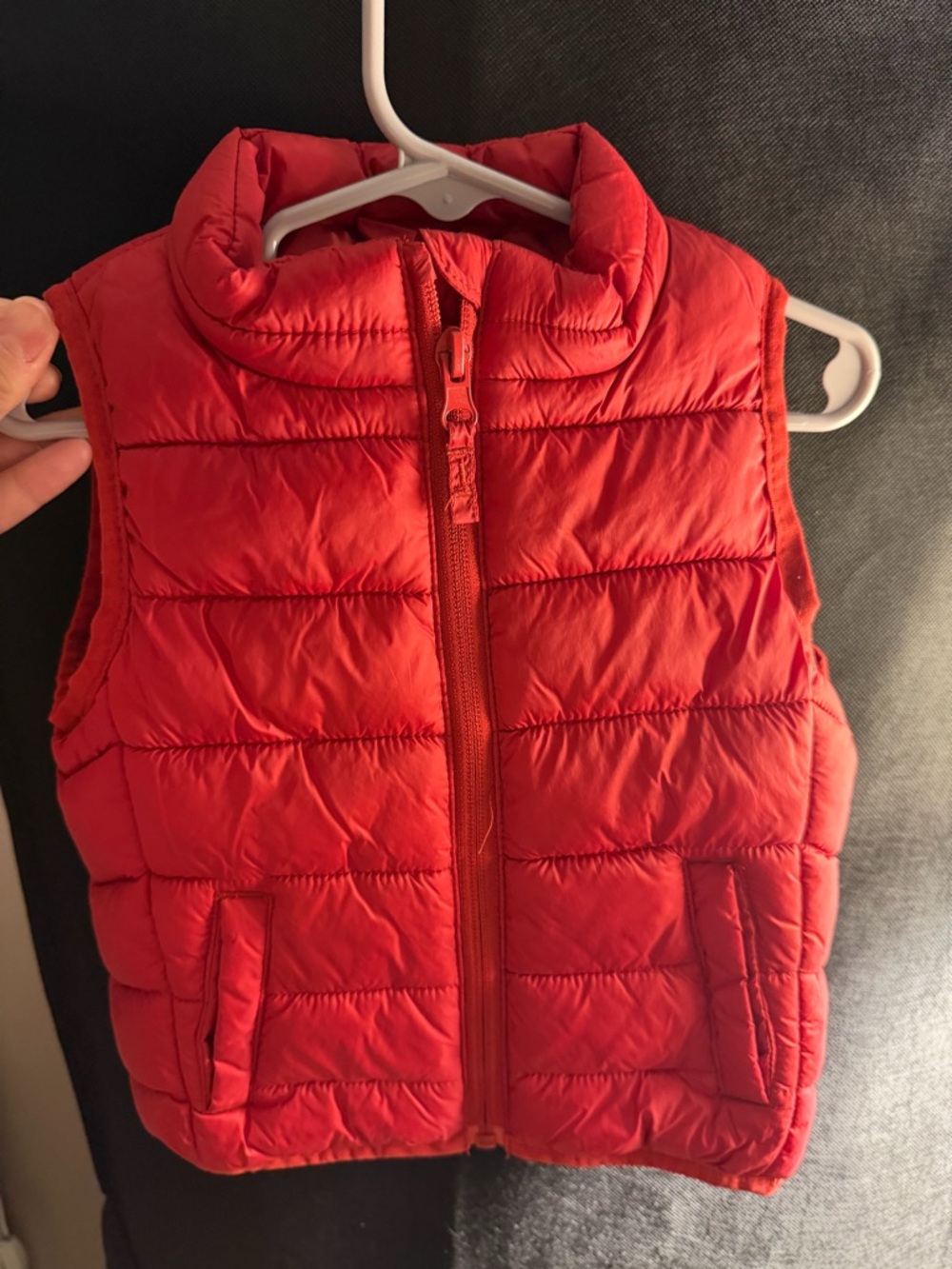 Red Quilted Puffer Vest - Sleeveless Zip Front